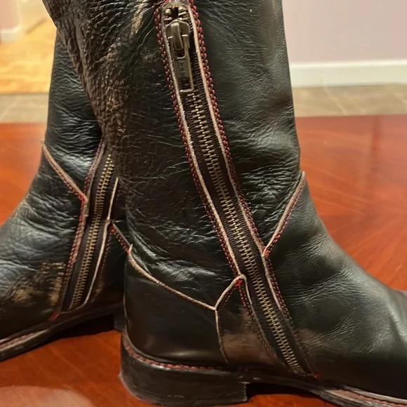 Bed Stu tall black distressed leather boots - Picture 9 of 11